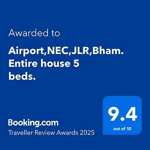 Airport,nec,jlr,bham. Entire House 5 Beds. Birmingham
